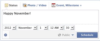 Schedule Facebook Events in the Future