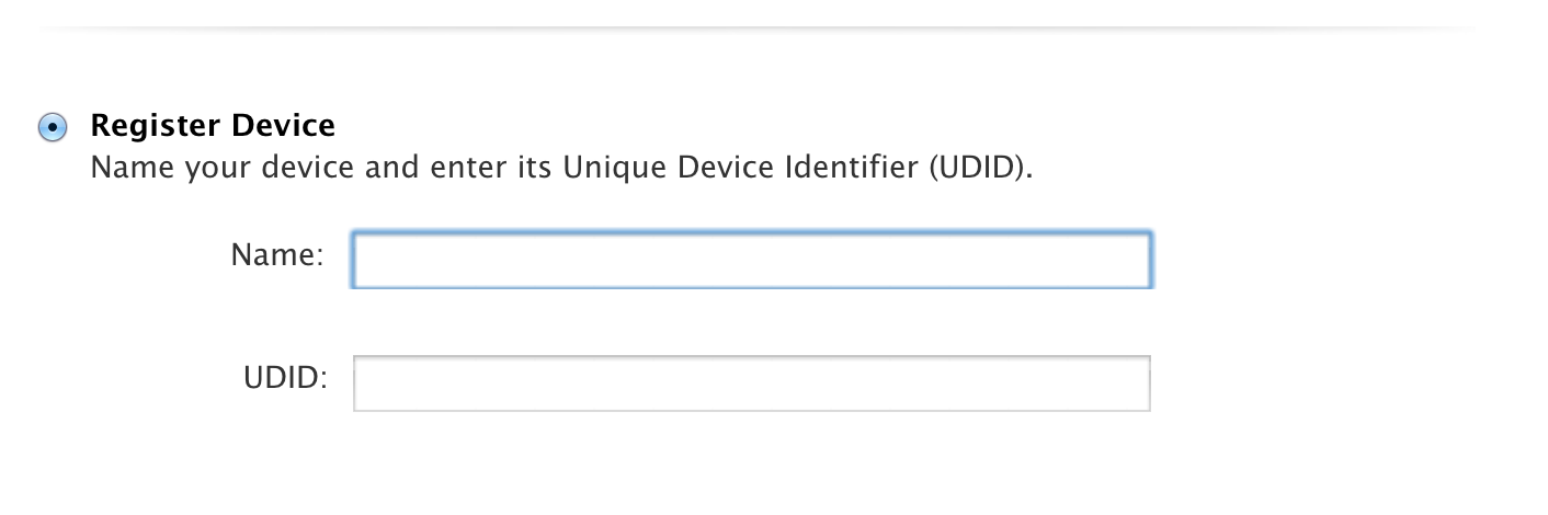 Entering Device Name and UDID