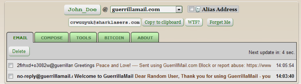 Guerilla Mail 2