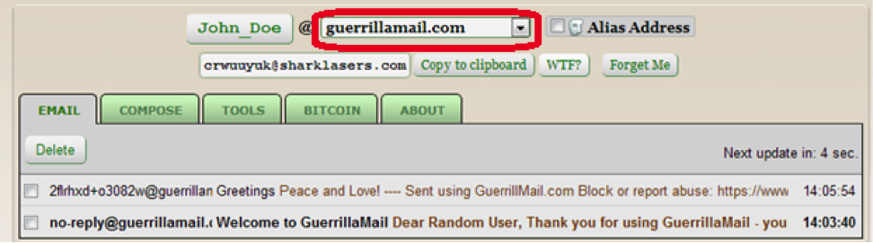 Guerilla Mail 4